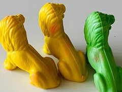 Vintage Diener Rubber Eraser LION *You Pick Color* Zoo Safari Animal 1.5″ Retro