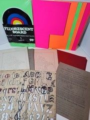 Vintage Paper Board Fluorescent Board Blank Red Stencil Paper Stenso Stencils