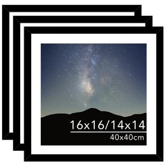 3 Pack 16×16 Picture Frame Black with 14×14 Mat for 40 x 40cm Diamond Art Pai…
