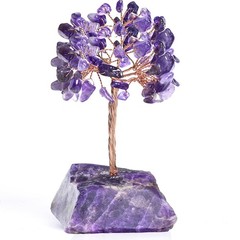 Gemstone Tree Of Life, Reiki Energy Decor, Office Desk,Gifts for Women, Purple