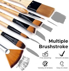 Essential Paint Brush Collection – Acrylic, Oil, Watercolor