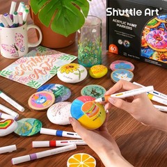 Ink Control Acrylic Paint Pens, 60 Colours Brush Tip Paint Marker Pens, Paint…