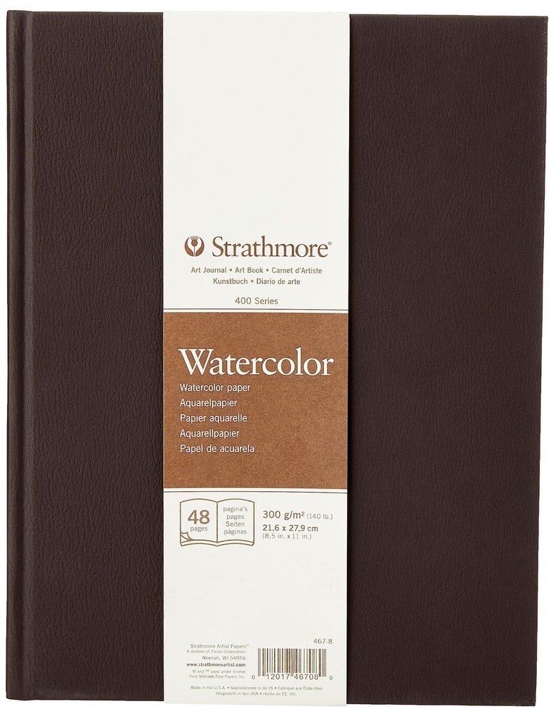 Watercolor Art Journal 8.5×11″ 48 Sheets, No. 140, White, 24 Pages