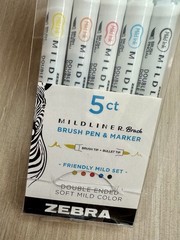 Zebra Mildliner Brush Pen Marker Sets 6 PACKS (5 Per Pack) Double Ended 579505
