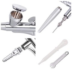 0.4mm Single Action Airbrush Kit, Gravity Feed Air Brush Gun Set for Painting…