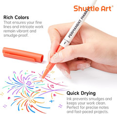 Permanent Marker, 30 Colors Ultra Fine Point, Assorted Colors, Works on Plastic,