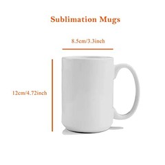 Sublimation Mugs 15 oz, Sublimation Blanks, Bulk Coffee White 15 Ounces