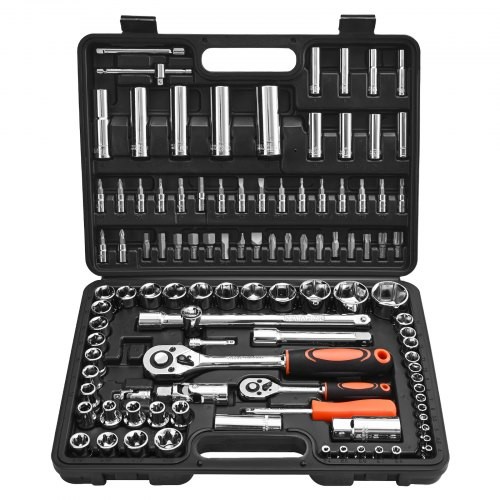 Socket Set, 108 Pieces, 1/4 & 1/2 inch Drive Socket and Ratchet Set, Metric …