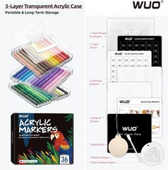 36 Colors Acrylic Paint Markers, Automatic Ink Control Brush Tip Pens, Water-…