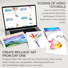 Vivid 108 Watercolor Pens Set for All Ages with Online Tutorials & 15 Page Pad