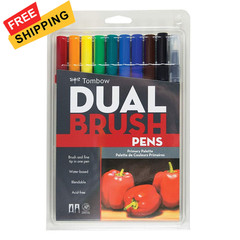 Tombow ABT Dual Brush Pen Set of 10, Primary 1 Count (Pack 10),