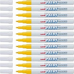 Uni-Paint 63705 PX-21 Oil-Based Paint Marker, Fine Point, Yellow 12-Count