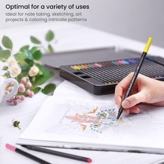 Inkonic Fineliner Pens, Set of 48, 0.4 mm Fine Tip Markers for Drawing, Journ…