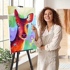 Art Painting Artist Easel Stand, Portable Adjustable Aluminum Black – 1pack