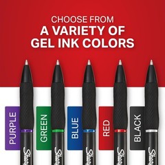 Gel Pens Black Barrel Medium Point 0.7mm Black Gel Ink 12 Count