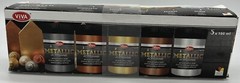 Metallic Acrylic Paint (Silver, Silver Grey, Gold, Bronze, Copper, 5 x 100 ml)