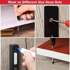 6pcs Long Head Marker Pens Multi-Purpose Deep Hole Red, Black, Blue