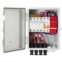 PV Combiner Box, 4 String, Solar Combiner Box with 15A Rated Current Fuse 63…