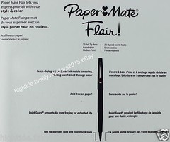 Paper Mate Flair! Colored Pens Felt Tip Medium-Point Assorted Colors, Set of 20