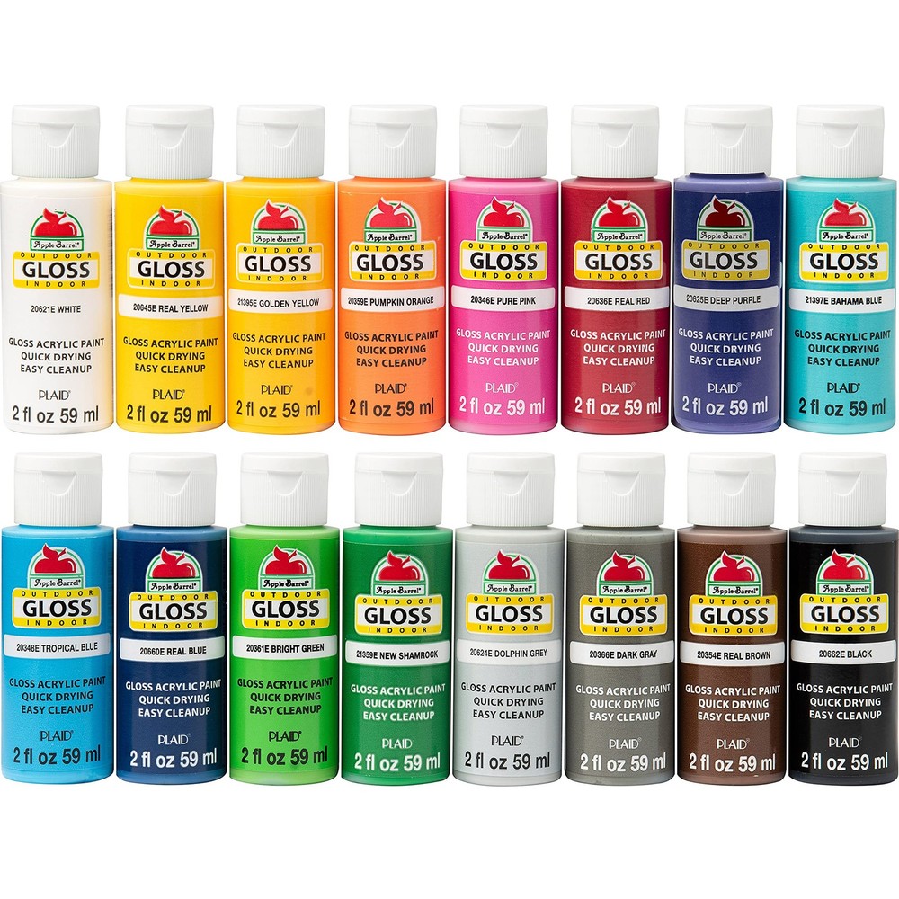 Gloss Paint Set, 16 Piece (2-Ounce), PROMOABG Colors