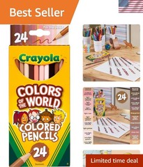 24 Washable Skin Tone Colored Pencils for Kids – Perfect for Creative Play