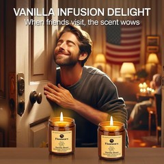 Vanilla Scented Candle Set 2 3.5 inches (W) x 4.3 (H), scented candle