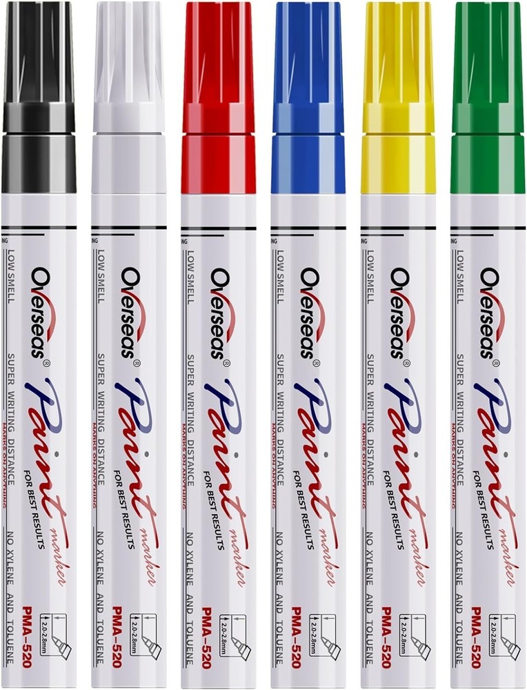 Quick-Dry Waterproof Paint Pens Set – 6 Colors for Multi-Surface Creativity