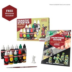 Acrylic Miniature Paint Set with Metallics & Brush-On Primer