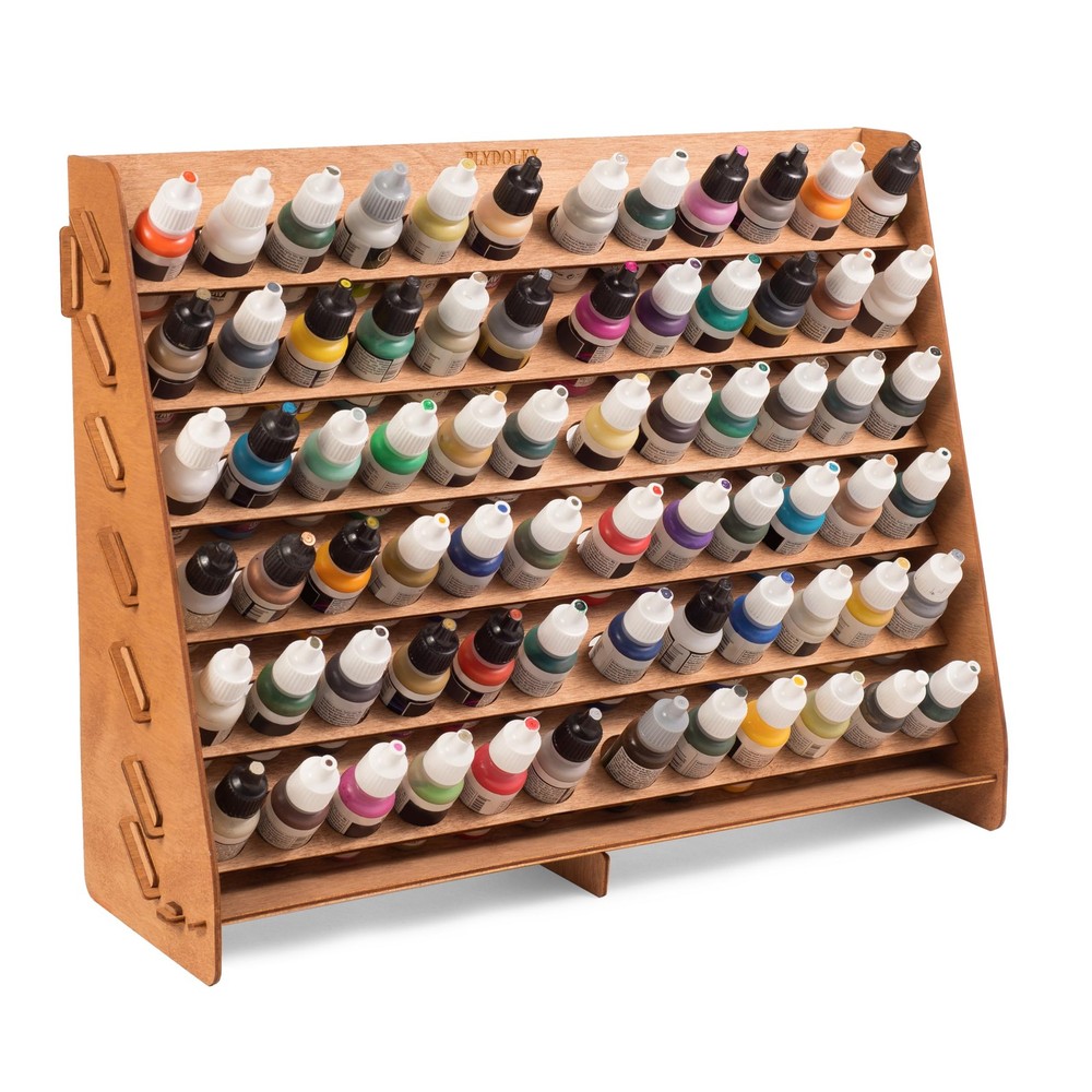 Plydolex Paint Rack Organizer with 72 Holes Suitable for Vallejo Paints – Wal…