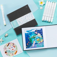 Double-Sided Marker Pad Art Sketchbook Bleedproof – 6.3×6.3 Small Square