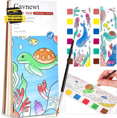 Pocket Watercolor Painting Book,21-Pages,Travel Paint Watercolor Coloring Book S