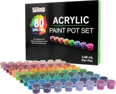 Acrylic Paint Set 80 Colors for Canvas Wood Rock Crafts Non-Toxic Art Supplies
