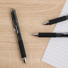 Retractable Gel Pens, 12-Count, Black Ink with Comfortable Grip & No Smudging