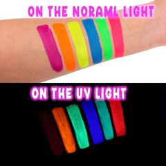 Depvision Glow in the Dark UV Face and Body Paint 6*10Ml Neon Blacklight 0.34Oz