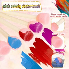 100 Pcs 4 Assorted Sizes Round Sponge Paint Brush for Craft Painting Sponge P…