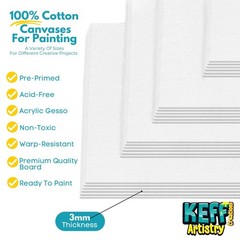 24-Pack Bulk Canvas for Painting, 6 of 5×7, 8×10, 9×12, 11×14 Canvas Boards for