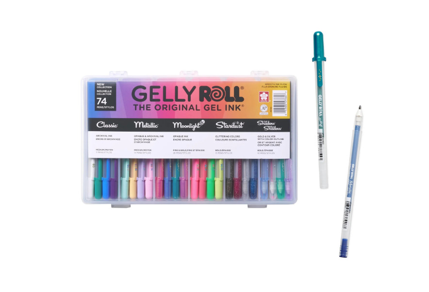 Sakura Gelly Roll Gel Pens 74 Pack Assorted Colors Gift Set with Case Drawing Jo