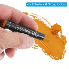 12Pcs Creamy Oil Pastels, Soft Oil Crayons Pastels Stick Dark Yellow