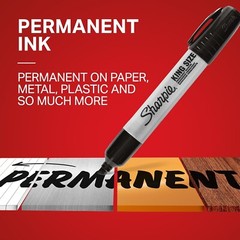 12 Count King Size Chisel Tip Permanent Markers – Water Resistant & Non-Toxic