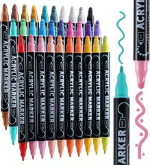 30-Color Dual Tip Acrylic Paint Pens – Perfect for Scrapbooking & Art Creations