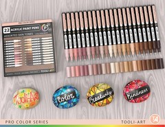 Acrylic Paint Pens 22 Skin Tones Assorted Pro Color Series Markers Set 0.7mm