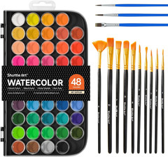 58 Pack Watercolor Paint Set, 48 Colors Watercolor Pan with 10 Paint Brushes …