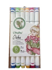BRAND NEW Ohuhu Oahu Alcohol Markers (Chisel & Fine) 6 Colors Art Pens
