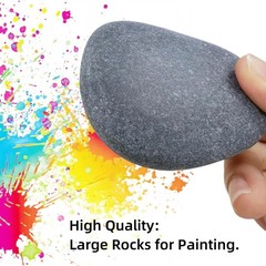 24 PCS Rocks for Painting, 3″-4″ Flat DIY Painting Rocks, Large Smooth Rocks