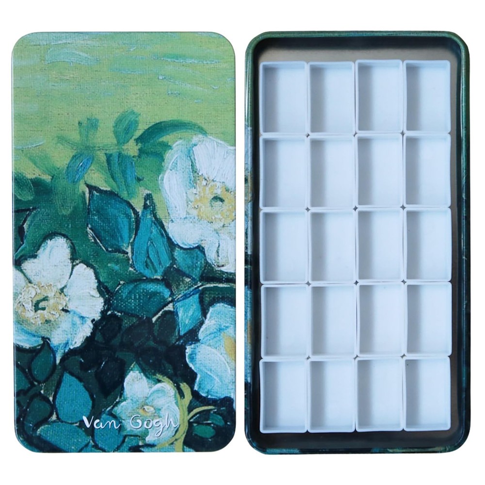 FCLUB Watercolor Palette Tin Box with 20 Full Pack of 20 Pans, Wild Rose