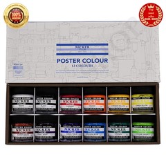 NICKER Watercolor Paint Poster Color 12 Colors Set 40ml PC40ML12N JAPAN