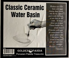 Golden Panda Classic Ceramic Water Basin: 7.25” with Brush Cleaning Formed In