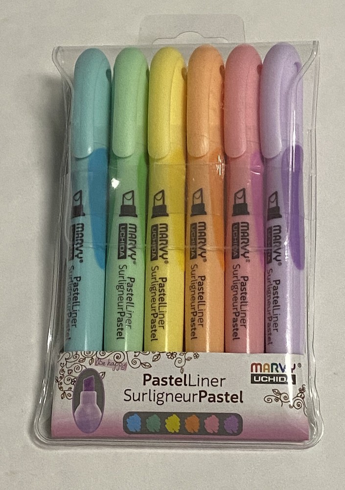 Marvy Uchida Highlighter Marker Pens 6pcs Color Assorted Set PastelLiner