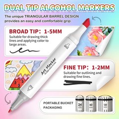 108 Colors Alcohol Markers Set, Dual Tip Coloring Markers for Adult Coloring …