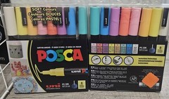 (2 )Packs Uni Posca Paint Marker 1.3mm Fine Tip Pen (PC-3M) – Pastel Colors